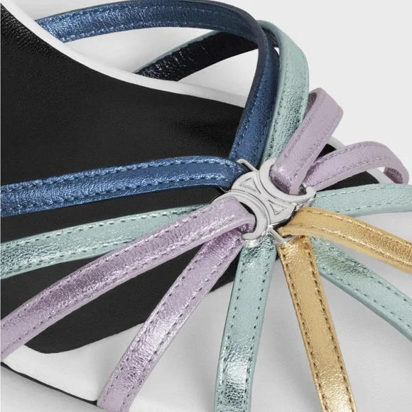 CELINE TRIOMPHE SANDAL IN LAMINATED CALFSKIN & LAMBSKIN - Picture 3 of 7